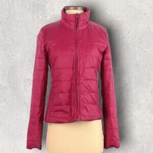 ANN TAYLOR CLASSIC PREPPY HOT PINK QUILTED WINTER COAT XS
